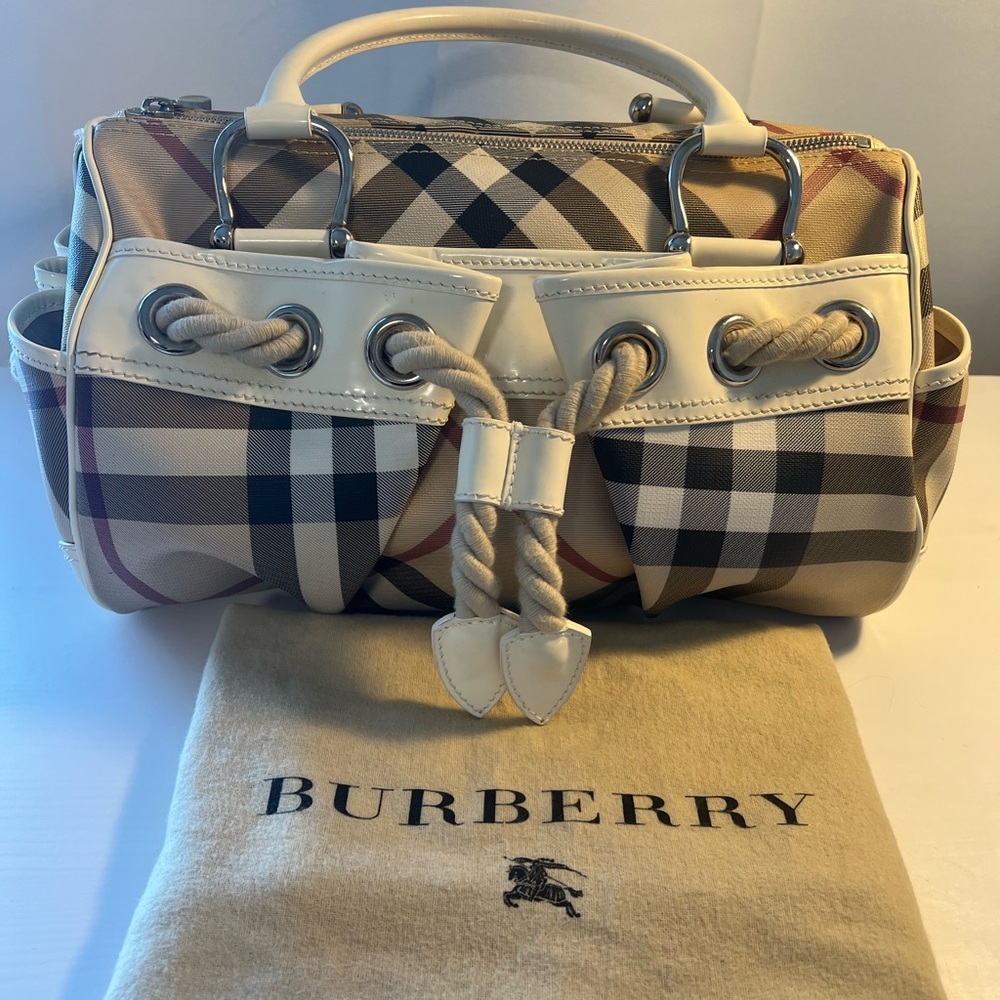 Burberry Nova Satchel White Nautical Rope Satchel